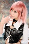  cosplay female midriff pink_hair rakushou_pachi-slot_sengen_5 rio_rollins rurunyah solo super_blackjack 