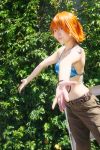 amanone_shun bikini_top cargo_shorts cosplay nami nami_(one_piece) one_piece orange_hair 