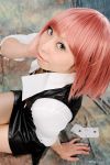  1girl cosplay female midriff pink_hair rakushou_pachi-slot_sengen_5 rio_rollins rurunyah solo super_blackjack 