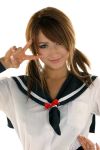  cosplay leah_dizon photo sailor_uniform school_uniform twintails v 