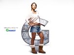  belts denim furry_boots lee_hyori midriff miniskirt sweater 