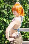  amanone_shun bikini_top cargo_shorts cosplay nami nami_(one_piece) one_piece orange_hair 