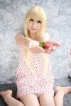  amamiya_laiko ana_coppola blonde_hair cosplay dress ichigo_mashimaro photo strawberry strawberry_pattern 