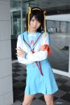  cosplay hair_ribbons ibara knee_socks photo sailor_uniform school_uniform suzumiya_haruhi suzumiya_haruhi_no_yuuutsu 