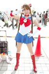  bishoujo_senshi_sailor_moon boots cosplay hairpods sailor_moon school_uniform tsukino_usagi twintails 