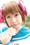  amami_haruka chippi cosplay hairbows idolmaster photo sailor_uniform school_uniform 