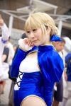   blonde_hair braid cosplay fate/stay_night hair_bow kirekawa_saku_(model) photo saber  