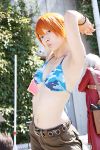  amanone_shun bikini_top cargo_shorts cosplay nami nami_(one_piece) one_piece orange_hair 