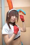   animal_ears rabbit_ears carrots cosplay croptop getsumento_heiki_miina gloves midriff miniskirt rayu tsukuda_mina  