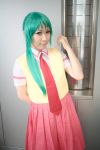  chippi cosplay green_hair higurashi_no_naku_koro_ni photo school_uniform sonozaki_mion vest 