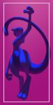  arm_up closed_mouth commentary_request framed frown gen_1_pokemon highres legendary_pokemon looking_up mewtwo no_humans pokemon pokemon_(creature) purple_background rend solo toes 