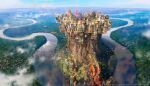  bird city day final_fantasy final_fantasy_xiv forest highres horizon nature no_humans official_art river scenery square_enix watermark 