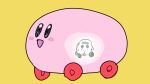  absurdres black_eyes blue_eyes blush blush_stickers crying full_body happy highres kirby kirby_(series) molcar nintendo no_humans open_mouth pui_pui_molcar sattou shiromo_(pui_pui_molcar) simple_background sketch smile tears vore x-ray yellow_background 
