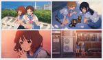  4girls animal bag black_hair blonde_hair blue_sailor_collar blue_skirt blue_sky brown_eyes brown_hair building bush cat closed_mouth eating food hair_ornament hairclip hibike!_euphonium highres holding holding_food kamo_kamen katou_hazuki kawashima_sapphire kitauji_high_school_uniform kousaka_reina long_hair looking_at_viewer multiple_girls neckerchief open_mouth oumae_kumiko outdoors pink_neckwear plant pleated_skirt popsicle power_lines sailor_collar school_uniform serafuku shirt short_hair short_sleeves sitting skirt sky smile squatting uniform utility_pole v violet_eyes white_shirt 