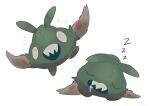  absurdres closed_eyes commentary_request drooling gen_5_pokemon happy highres multiple_views open_mouth ouran pokemon saliva sharp_teeth sleeping teeth trubbish zzz 