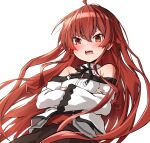  1girl ahoge commentary_request crossed_arms eris_greyrat eyebrows_visible_through_hair highres long_hair long_sleeves looking_at_viewer mushoku_tensei open_mouth red_eyes redhead simple_background solo takanashi_kei_(hitsujikan) very_long_hair white_background 