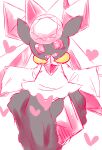  absurdres animal_ears blush chizi colored_sclera commentary_request crystal diancie gen_6_pokemon hands_up happy heart heart-shaped_pupils highres legendary_pokemon long_sleeves looking_down mythical_pokemon no_humans open_mouth pink_eyes pink_sclera pokemon pokemon_(creature) simple_background sketch smile symbol-shaped_pupils teeth white_background wide_sleeves 
