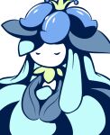  alternate_color blue_theme closed_eyes commentary_request crown gen_5_pokemon hands_together lilligant mini_crown monochrome muguet no_humans no_mouth pokemon pokemon_(creature) simple_background solo standing white_background 