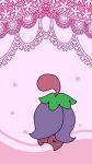  cherubi closed_mouth commentary_request full_body gen_4_pokemon muguet no_humans petals pink_background pink_theme pokemon pokemon_(creature) simple_background smile solo standing 