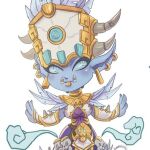  armor armored_dress blue_skin casting_spell chibi colored_skin feathers glowing glowing_eyes gold_trim lazarusaurusrex monster_girl pointy_ears princess princess_talanji skull tribal troll troll_(warcraft) tusks warcraft world_of_warcraft zandalari_(warcraft) 