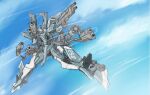 clouds dual_wielding extra_arms flying frame_arms gun handgun holding holding_gun holding_weapon mecha no_humans pistol science_fiction sketch sky solo stylet_(frame_arms) suzu_(garage516) weapon 