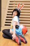   animal_ears rabbit_ears carrot cosplay getsumento_heiki_miina hairband minazuki_mina school_uniform thigh-highs todoroki_asuka utility_belt  