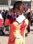  asian braid chocoball cosplay fujisawa_yayoi glasses photo uchuu_no_stellvia uniform 