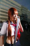  arisugawa_shii cosplay glasses namada photo sailor_uniform school_uniform sword the_art_of_yamashita_shunya twin_braids 