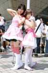  akane amami_haruka cosplay frilly idolmaster ribbons tatatsuki_yayoi thigh-highs tobari 