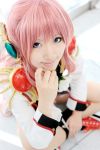  cosplay photo pink_hair revolutionary_girl_utena saya socks sword tenjou_utena uniform 