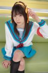  armband cosplay katou_mari kneehighs photo sailor_uniform school_uniform suzumiya_haruhi suzumiya_haruhi_no_yuuutsu 