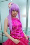 chinadress cosplay flower namada photo purple_hair qipao ruffles 