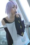  cosplay kaieda_kae lollipop photo purple_hair rosario+vampire shirayuki_mizore tank_top 