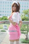  adachi_mikki anna_miller&#039;s apron cosplay photo thigh-highs waitress 