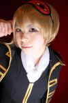  blonde_hair cosplay eyemask gintama katou_mari okita_sougo photo uniform 