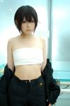  breast_bind chest_wrap cosplay inuzuka_koshi namada no_shirt open_pants photo reverse_trap school_uniform sumomomo_momomo 