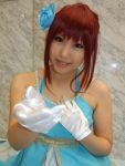 cosplay gloves gown hair_flower hino_kahoko kiniro_no_corda moeka photo redhead 
