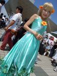  blonde_hair cagalli_yula_athha cosplay flower gown gundam gundam_seed gundam_seed_destiny koucha_remon photo 