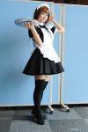  apron cosplay maid maid_uniform rio_minase serving_tray thigh-highs 