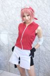  ari cosplay elbowpads gloves haruno_sakura headband naruto pink_hair 