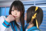  asahina_mikuru cosplay hair_ribbons katou_mari kipi-san photo sailor_uniform school_uniform suzumiya_haruhi suzumiya_haruhi_no_yuuutsu 