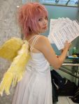  cosplay dress harpy photo pink_hair puyopuyo sheet_music sora_(model) wings 