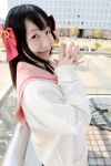  cardigan cosplay hair_bows school_uniform strawberry_panic suzumiya_kirika tagme_character tagme_series 