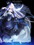  bat crescent_moon dress frame gloves hair_ornament moon original pixiv_fantasia_fallen_kings violet_eyes white_hair yuukichi 