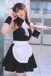  apron cosplay katou_mari maid maid_uniform photo serving_tray 