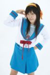  cosplay hair_ribbons minazuki_naru sailor_uniform school_uniform suzumiya_haruhi suzumiya_haruhi_no_yuuutsu 