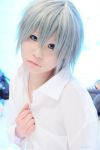  akira bottomless cosplay dress_shirt silver_hair togainu_no_chi touta_miya 