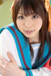  cosplay hair_ribbons katou_mari photo sailor_uniform school_uniform suzumiya_haruhi suzumiya_haruhi_no_yuuutsu 