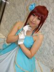  cosplay gloves gown hair_flower hino_kahoko kiniro_no_corda moeka photo redhead 