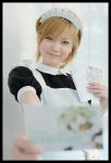 apron blonde_hair cosplay maid maid_uniform moesham_girl 
